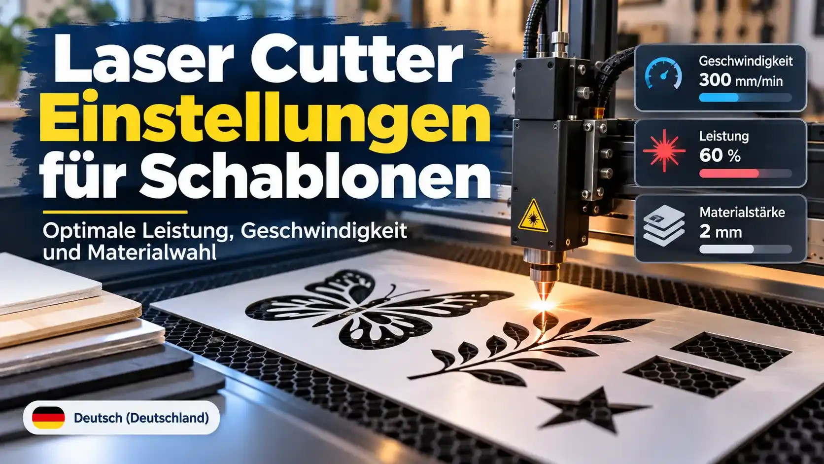 Laser Cutter Einstellungen für Schablonen